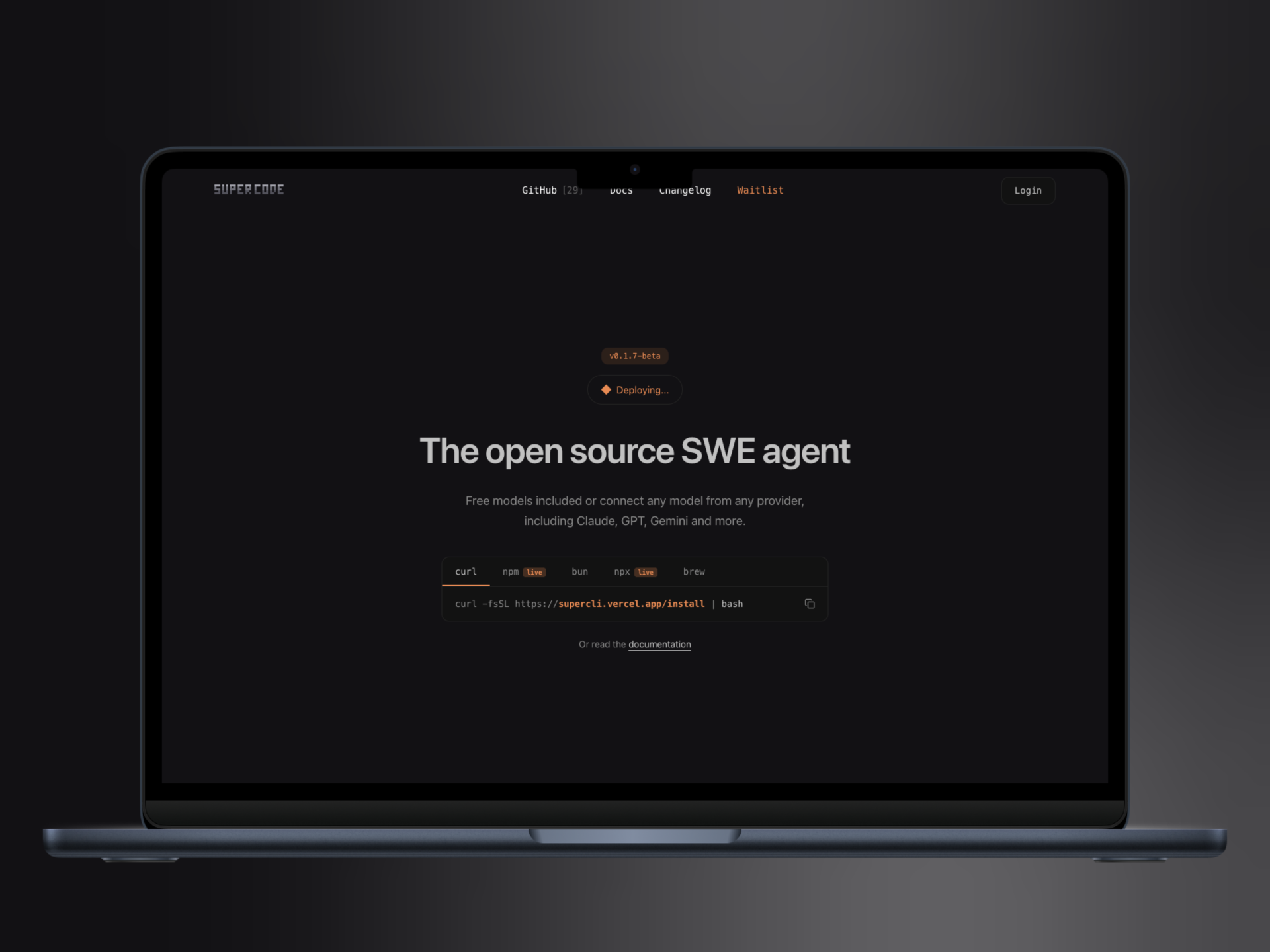 Supercode product screenshot